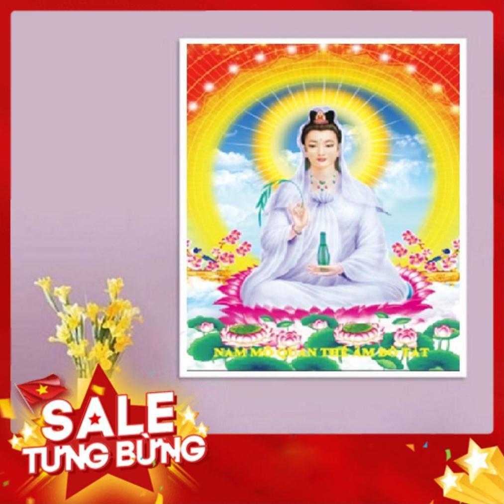 50*65CM TRANH ĐÍNH ĐÁ PHẬT QUAN ÂM TRANH CHƯA ĐÍNH LV092