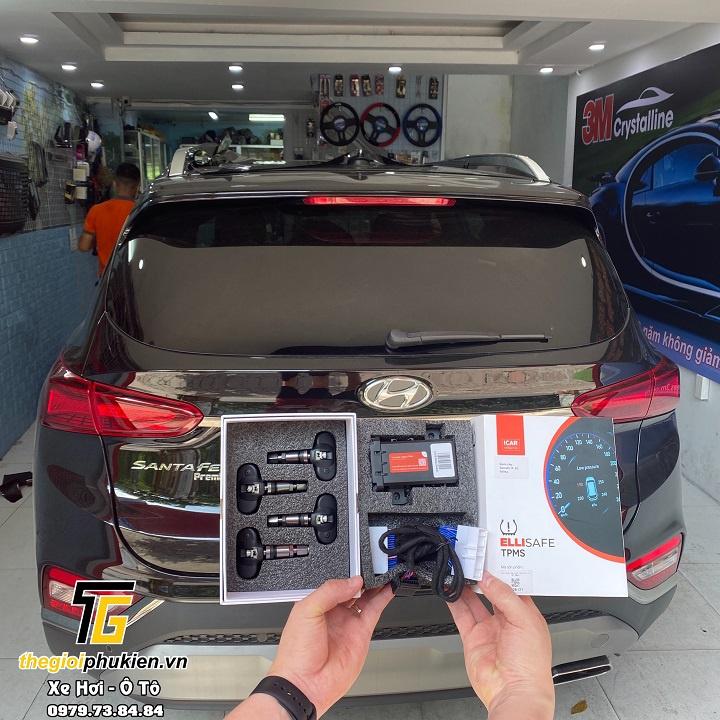 Cảm Biến Áp Suất Lốp Theo Xe Hyundai Santafe 2019-2020 ELLISAFE I31 Quản Lý Bằng Điện Thoại
