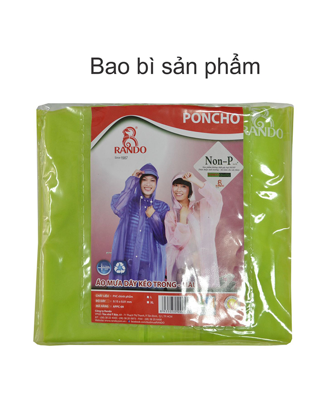 ÁO MƯA DÂY KÉO TRONG MÀU RANDO