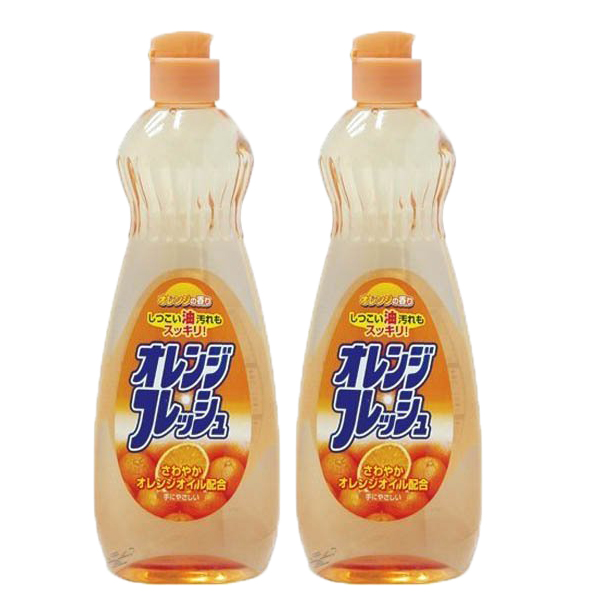 Combo chai nước rửa bát chén hương cam 600ml Rocket nội địa Nhật Bản