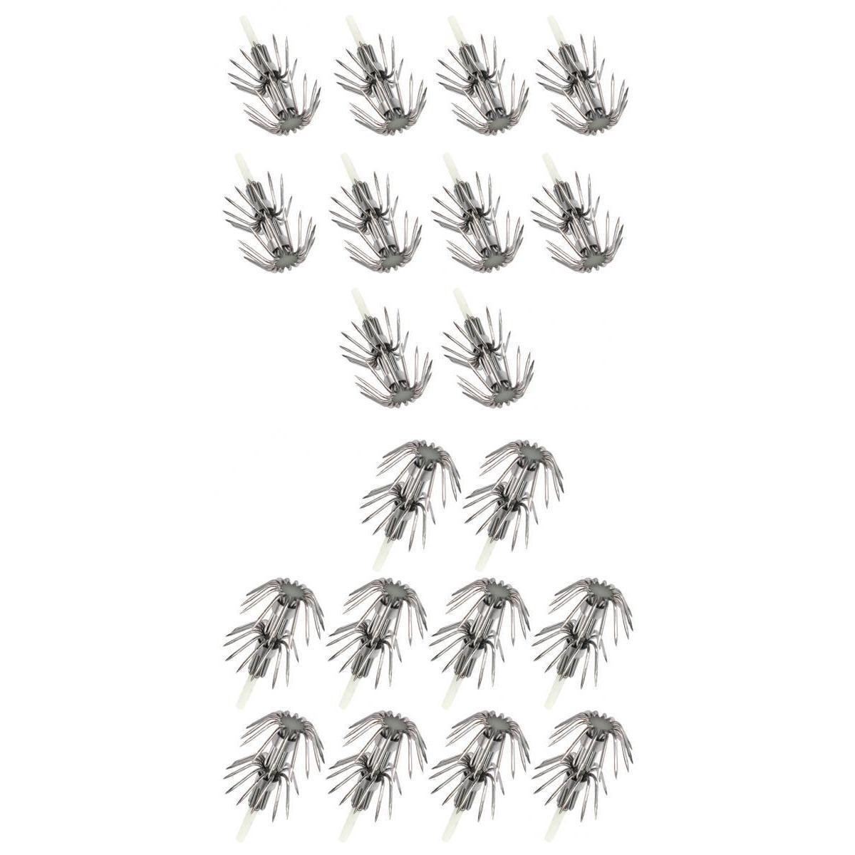 20 Pieces Stainless Steel Luminous Squid Lure Hooks Fishing Egi Jig