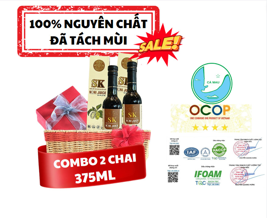 Combo 2 chai Nước cốt trái nhàu SK Noni Juice Premium 375ml