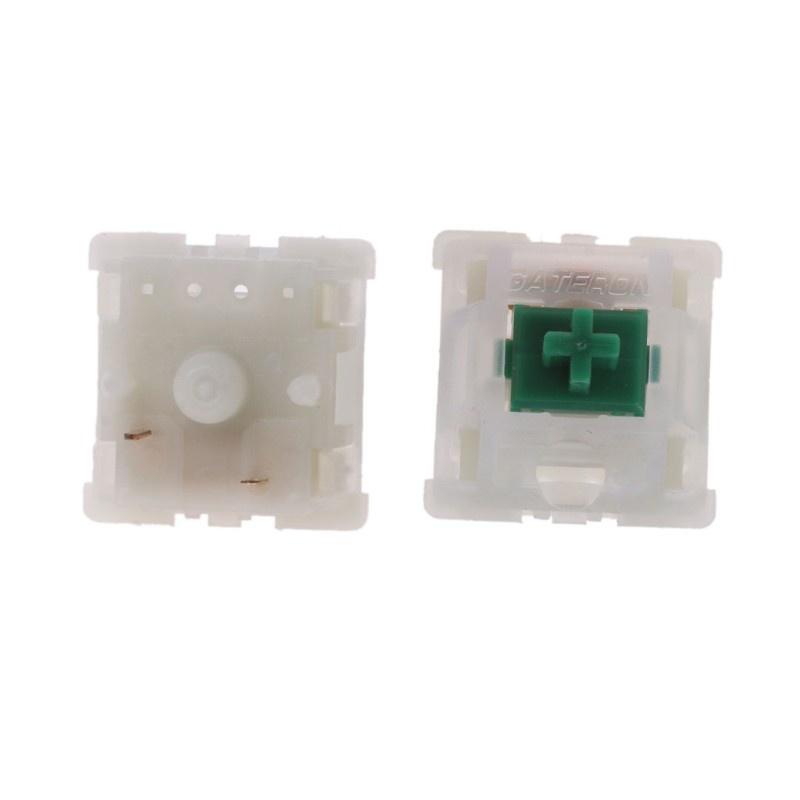 HSV 10Pcs Gateron Switche 5Pin Milky Green Switch Mechanical Keyboard Gateron MX Switch Transparent Case fit GK61 GK64 GH60