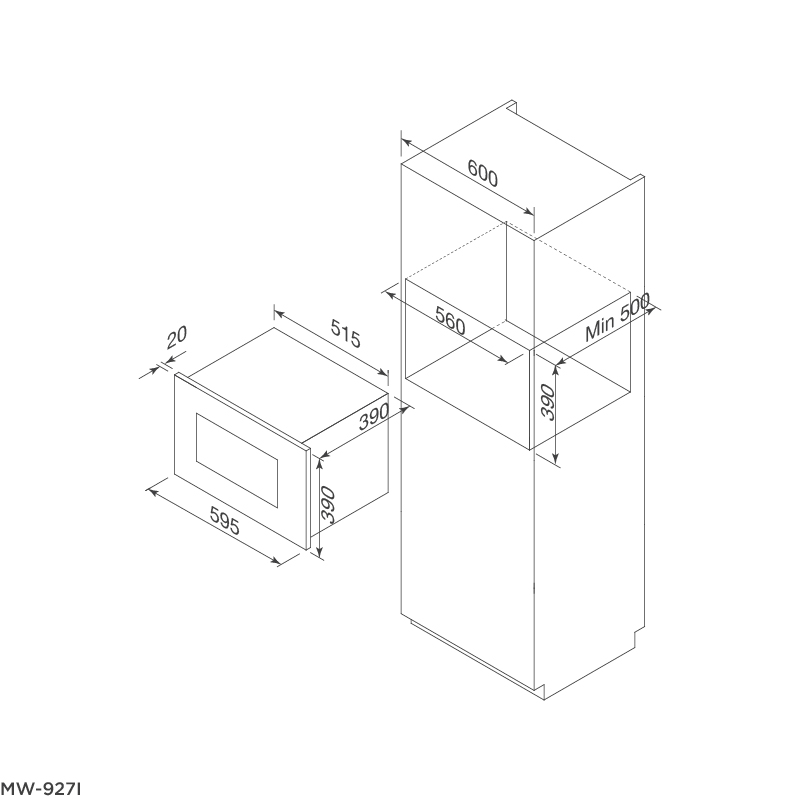 Lò vi sóng MW-927I - Tặng Bộ giá để dĩa MNA-0033 + Dụng cụ xay tiêu MMPM-657A - Hàng chính hãng