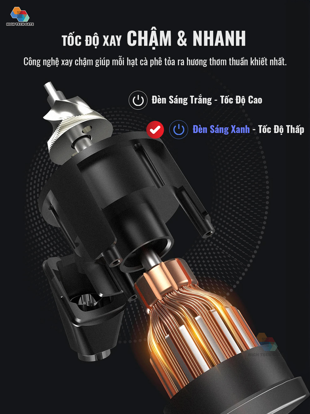 Máy xay cà phê Single Dose HiBREW G5 cao cấp, 36 cấp xay vô cấp lưỡi cornical burr 48mm chuyên nghiệp, xay cafe siêu mịn, hàng hính hãng