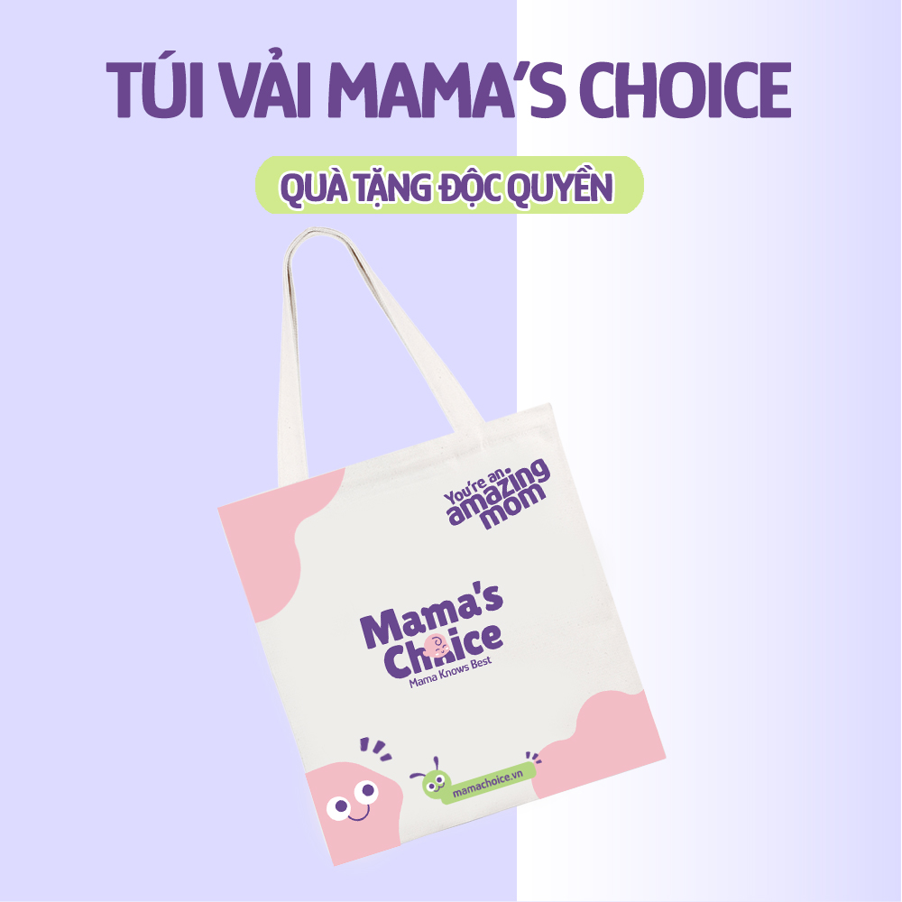 [Gift]Túi Vải Canvas Mama's Choice Cho Mẹ Bỉm Sữa Hiện Đại Năng Động, Đựng Đồ Hút Sữa Tiện Lợi