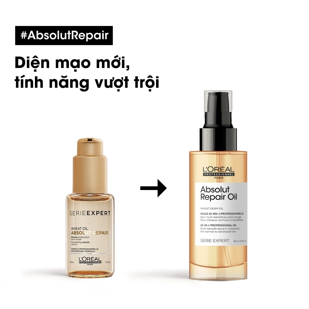 Tinh dầu dưỡng tóc Loreal Serie Expert Absolut Repair Double Serum for sealing split ends for very damaged hair 50ML