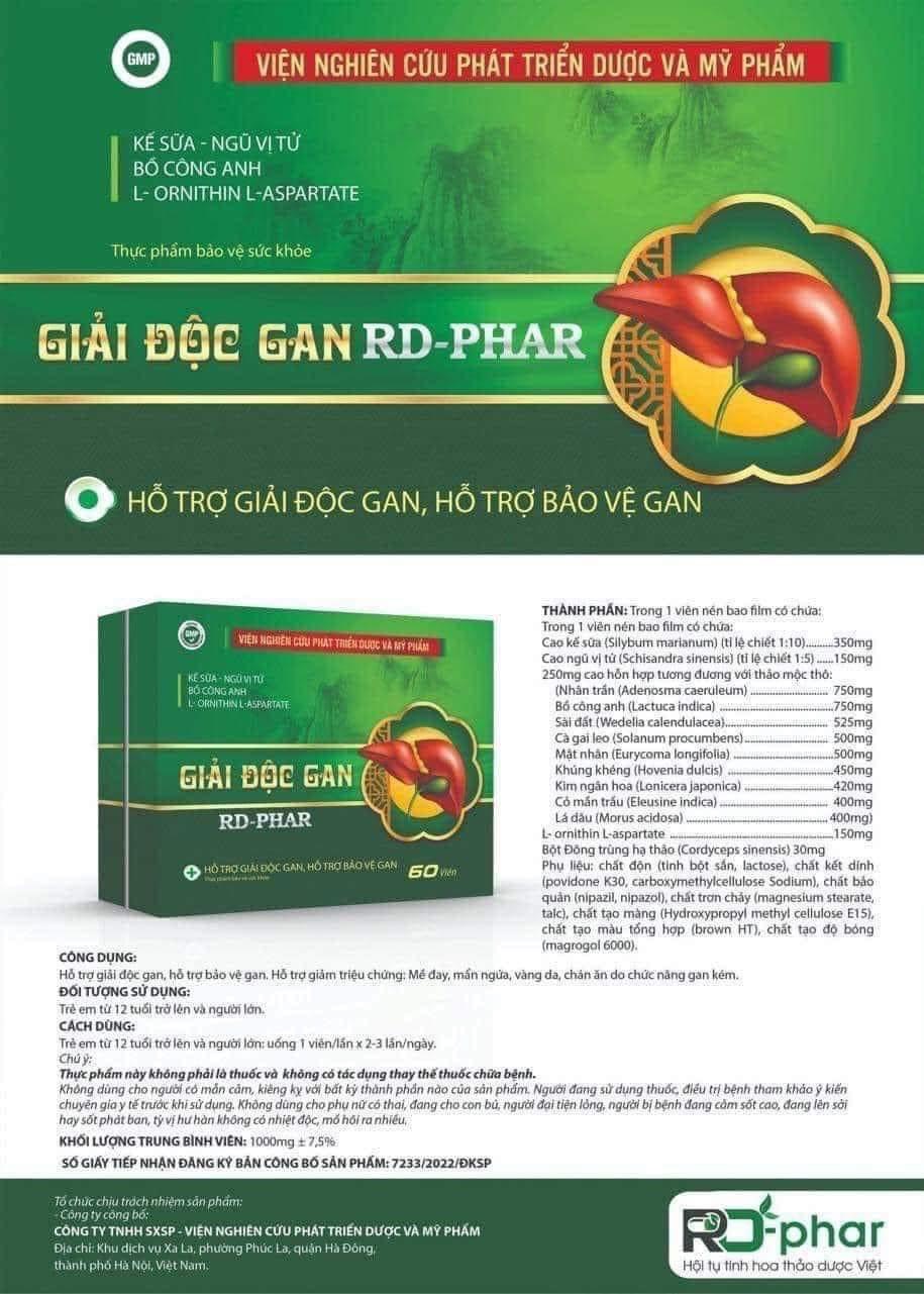 Thải Độc Gan. Loại 2 Hộp 60 Viên. Hỗ Trợ Thải Độc Tăng Cường Chức Năng Gan.