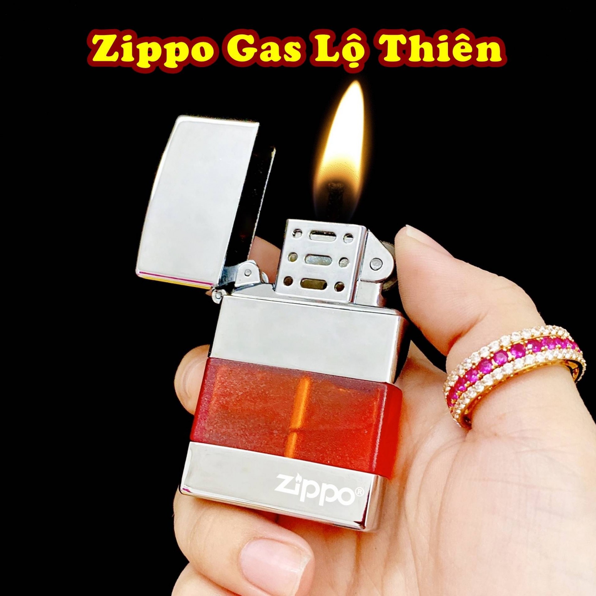 Hột quẹt bật lửa Vzipo gas lộ thiên nhiều màu - (xài gas)