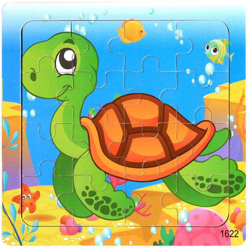 COMBO 5-10 tranh xếp hình 16 miếng puzzle - Đồ chơi thông minh trẻ em