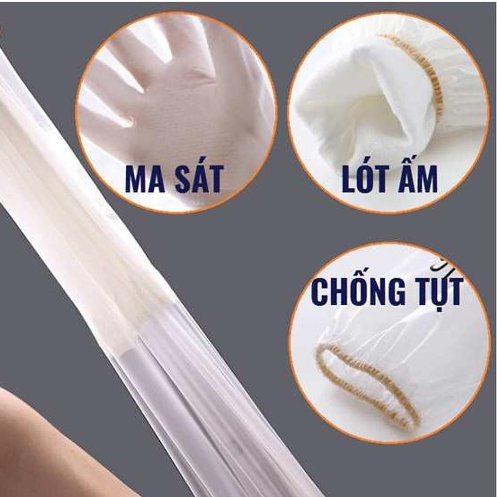 GĂNG TAY RỬA BÁT, GĂNG TAY CAO SU LÓT NỈ TRẮNG BO CHUN