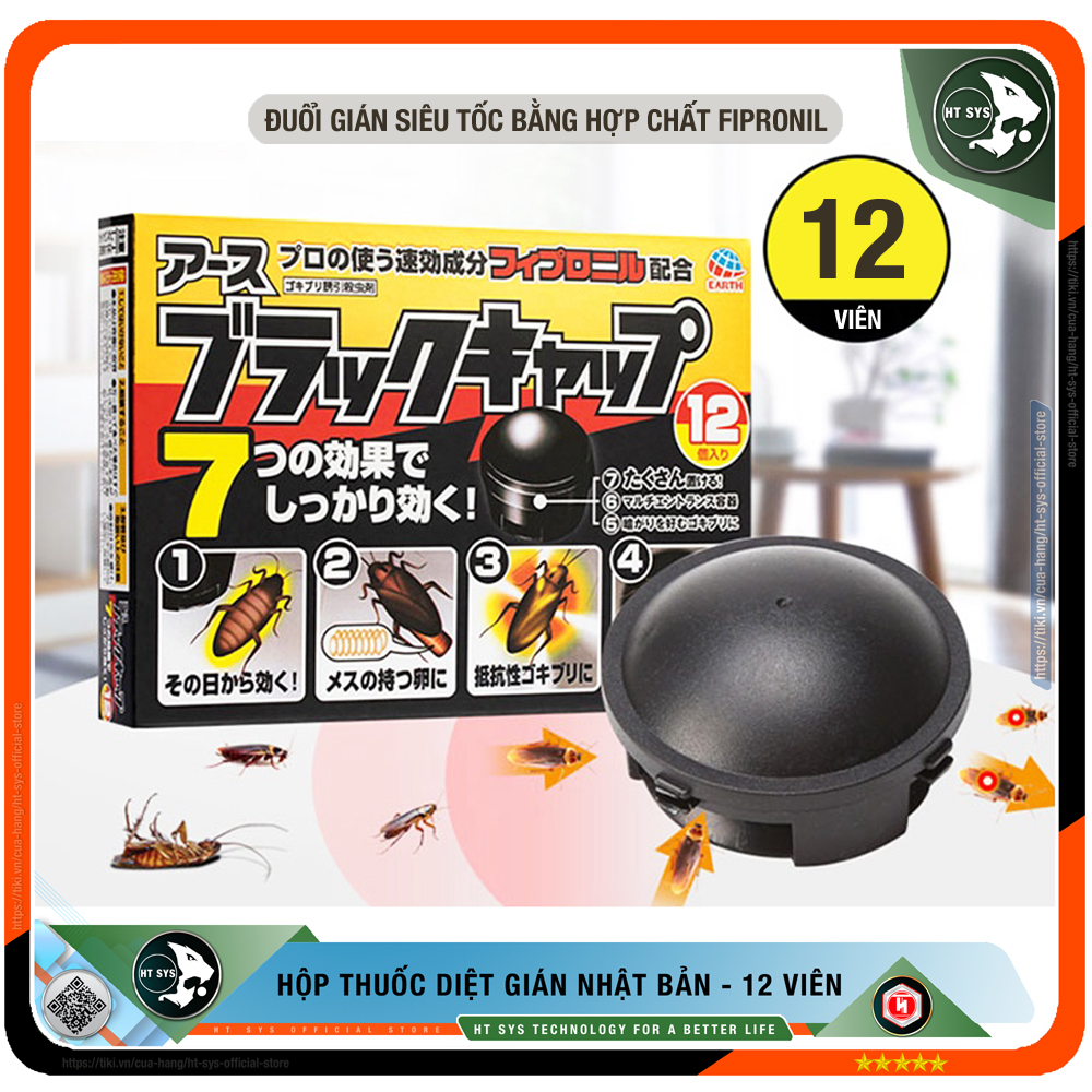 Thuốc Diệt Gián Nhật Bản HT SYS EARTH - Hộp 12 Viên - Cách Diệt Gián An Toàn Hiệu Quả Cho Con Người Và Vật Nuôi