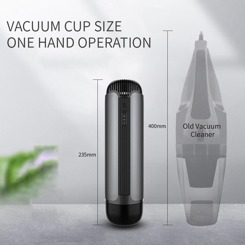 Máy hút cầm tay không dây mini với cốc đựng rác 120ml tay cầm kéo dãn tiện lợi