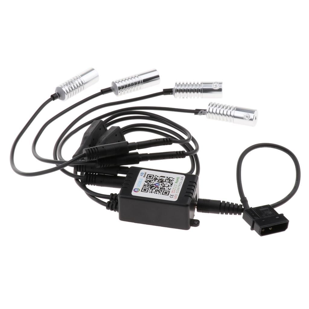 1 to 4 Computer RGB LED Light Strip Splitter Hub Module for Cell Phone APP Bluetooth Control DC2.1 Connector & 4Pin Power Supply 12V