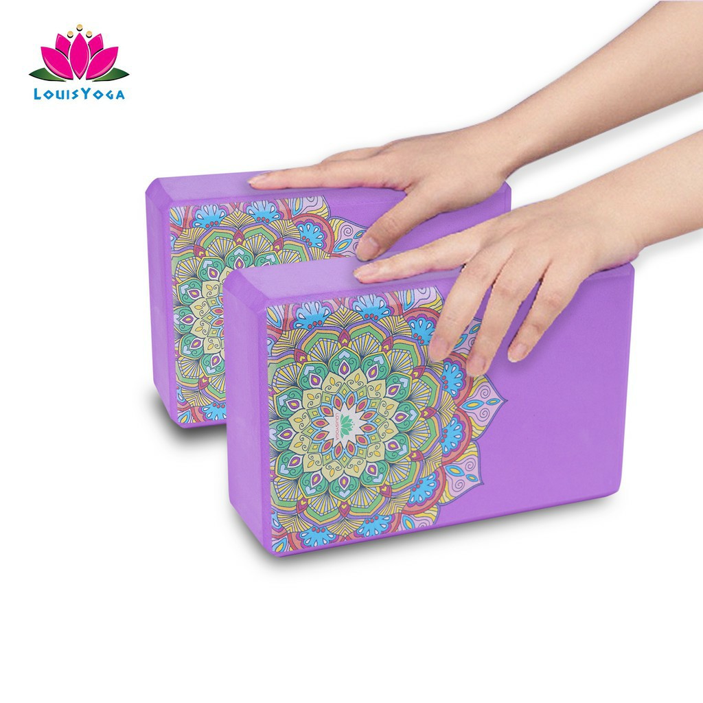 Gạch tập yoga sắc Madala Kích thước: 23x15x7.6cm. Trọng lượng 200g