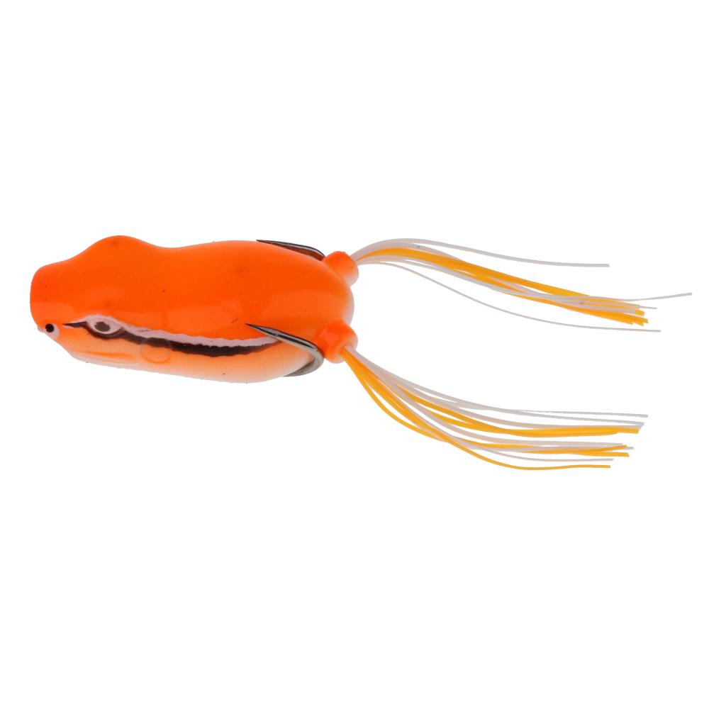 Lifelike Topwater Frog Fishing Lure Soft Crankbaits Hook Baits for Bass Pike
