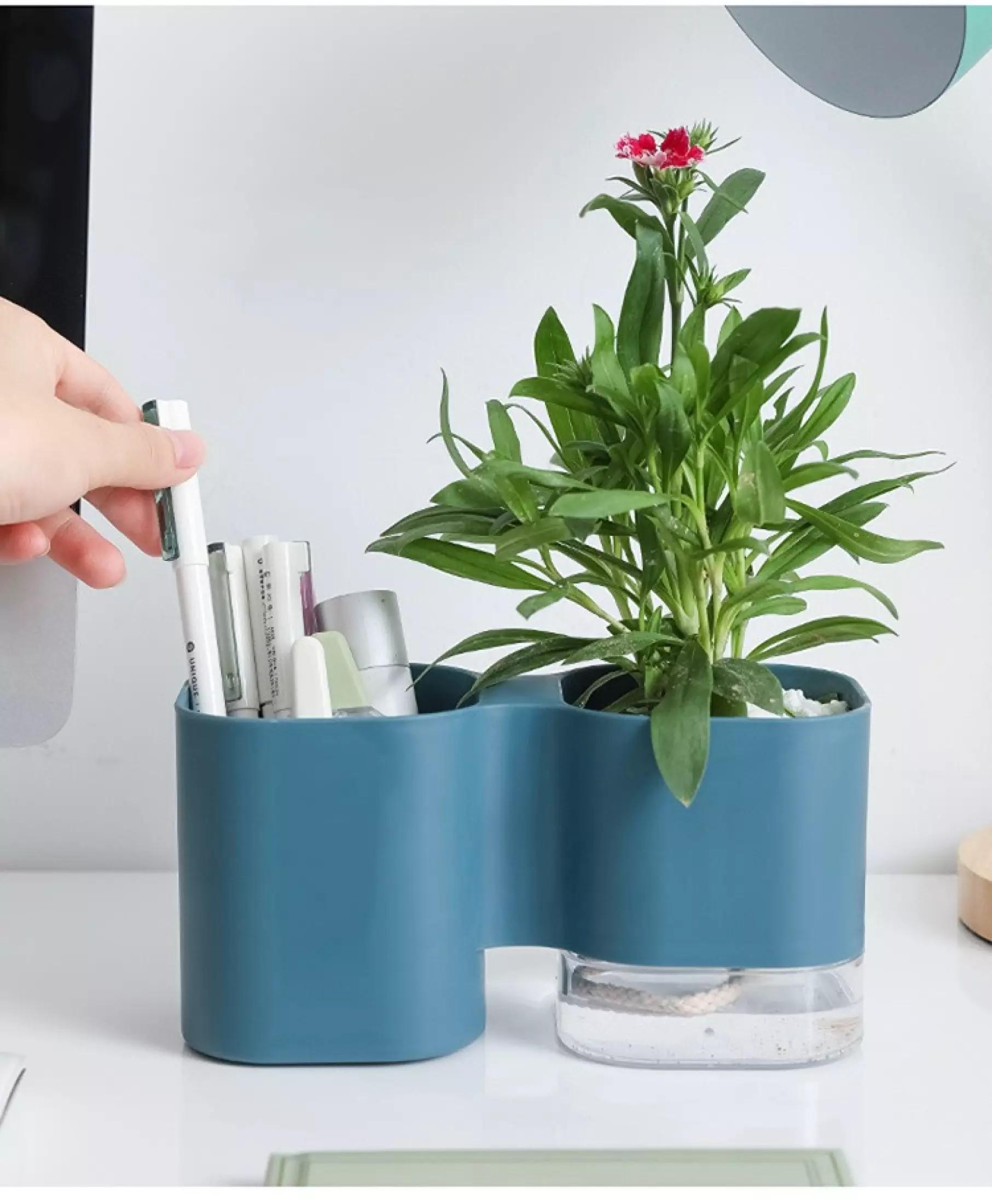 Hộp Đựng Bút Kết Hợp Chậu Trồng Cây Xinh Xắn Ht21 - Giao Ngẫu Nhiên - Loại Tốt