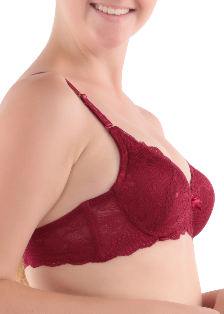 Áo Ngực Nữ Mút Dày Không Gọng Phối Ren 12H NM343