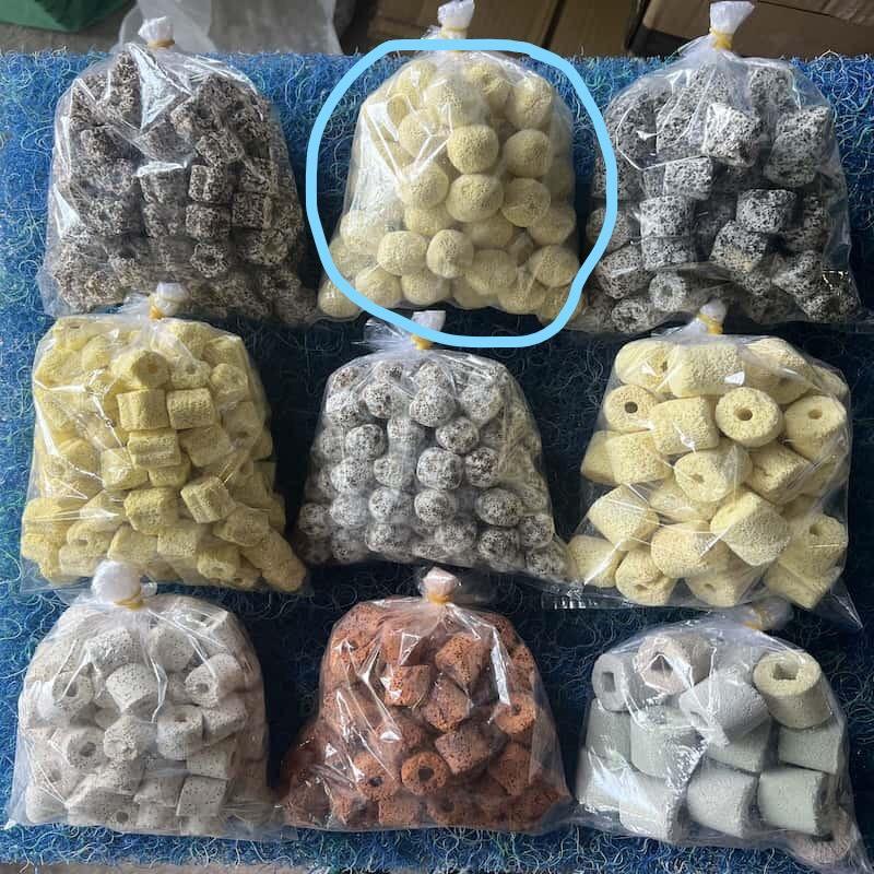 Sứ lọc Vật Liệu Lọc Hồ Cá: Sứ Trụ Trắng- Trụ Đỏ- Trụ Vàng Và Trụ Nhiều Màu