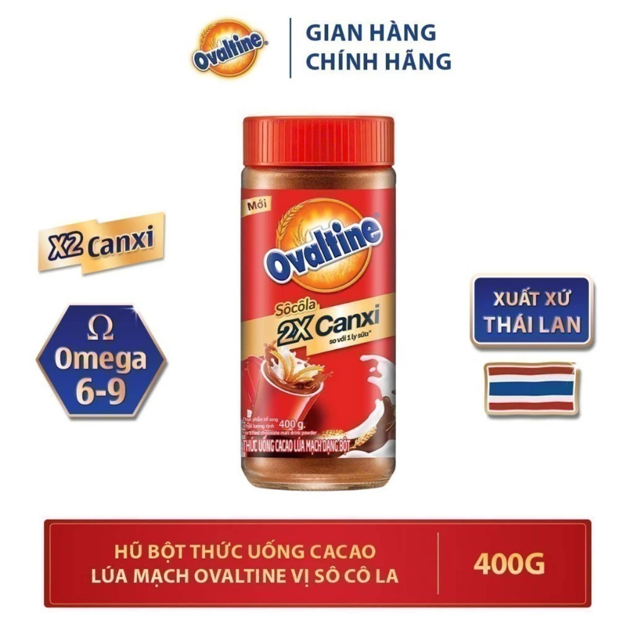 Bột Thức Uống Cacao Lúa Mạch Ovaltine Vị Sô Cô La 400G