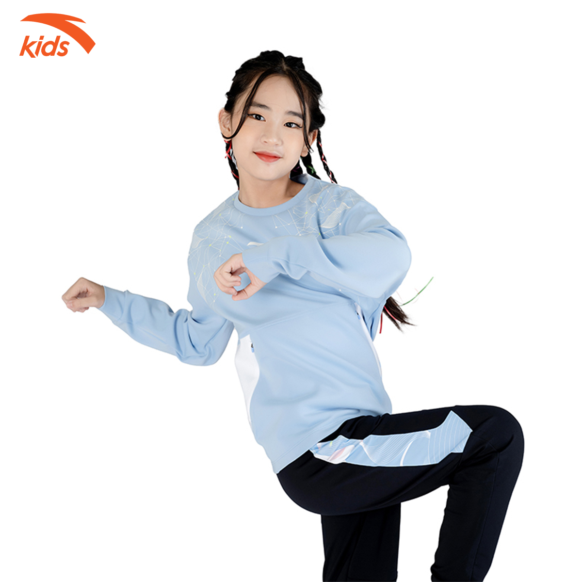 Áo nỉ thời trang bé gái Anta Kids 362235704