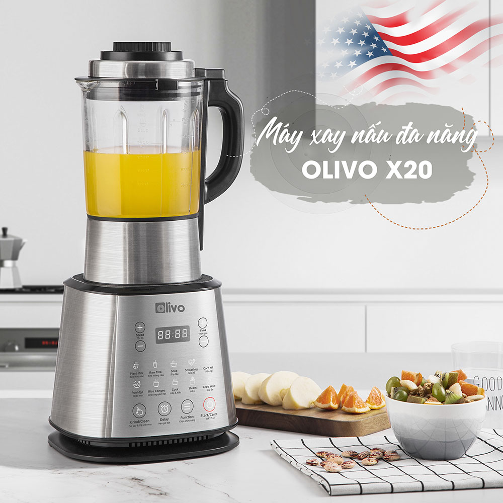 [CHÍNH HÃNG] Máy Làm Sữa Hạt OLIVO X20 - Chống Tràn - Xay Mịn Không Cần Lọc - Máy Xay Nấu Đa Năng - Thương Hiệu Mỹ