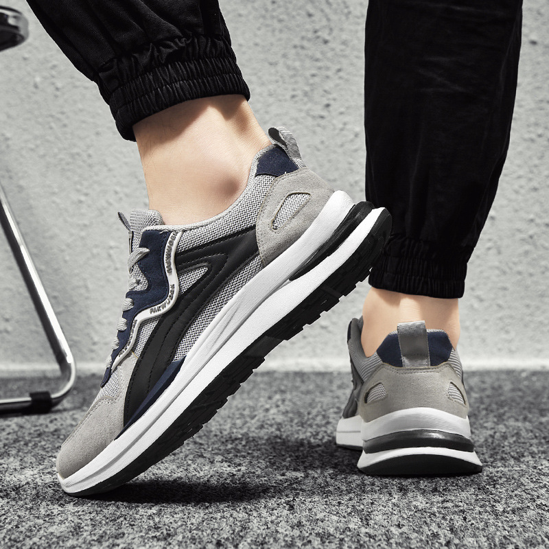 Giày Thể Thao Nam GEMI - Giày Sneaker Màu Kaki - Xám, Giày Thể Thao Giúp Tăng Chiều Cao Tự Tin Ra Ngoài - G5476