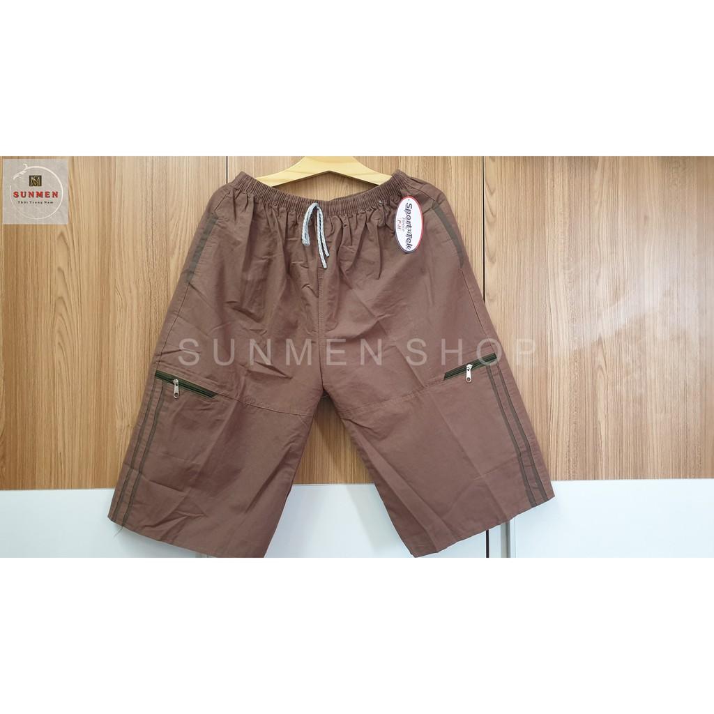 Quần Short Nam Kaki Túi Hộp Lưng Thun Co Giãn From Rộng Thoải Mái Trung Niên SUNMEN Size Từ 28 - 36