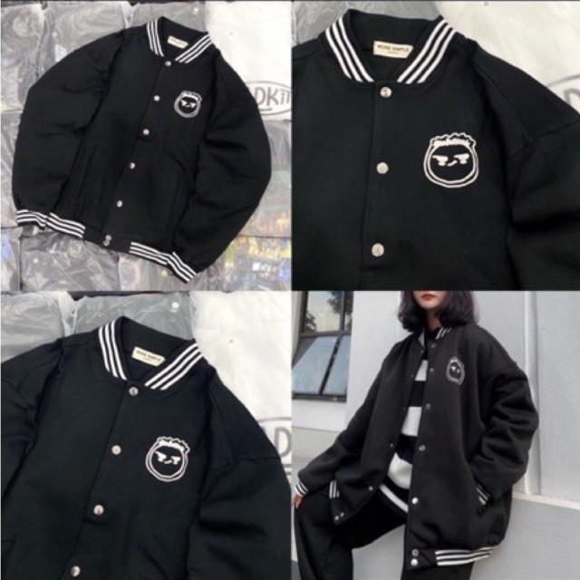 Áo Khoác BOMBER FACE tay dài form rộng chất xịn mịn UNISEX