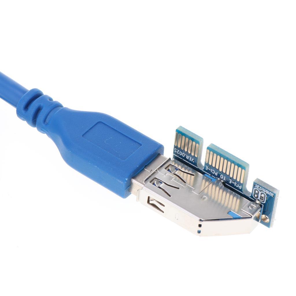 USB3.0 PCI-E Express Extender Riser Card Adapter Power Cable