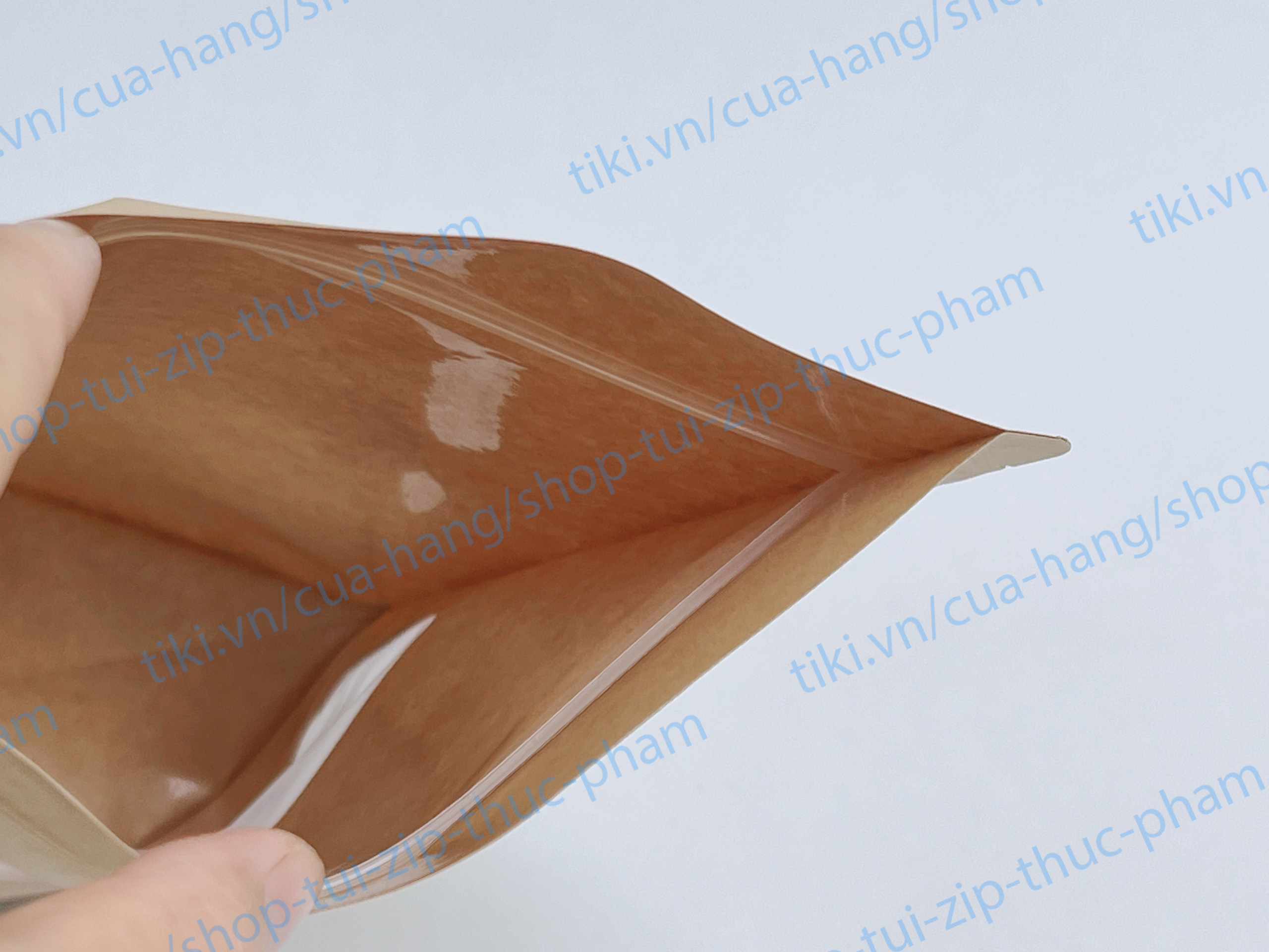50 Cái Túi Zip Giấy Cửa Sổ - Túi zip giấy kraft đáy đứng - Túi Đựng Thực Phẩm Khô