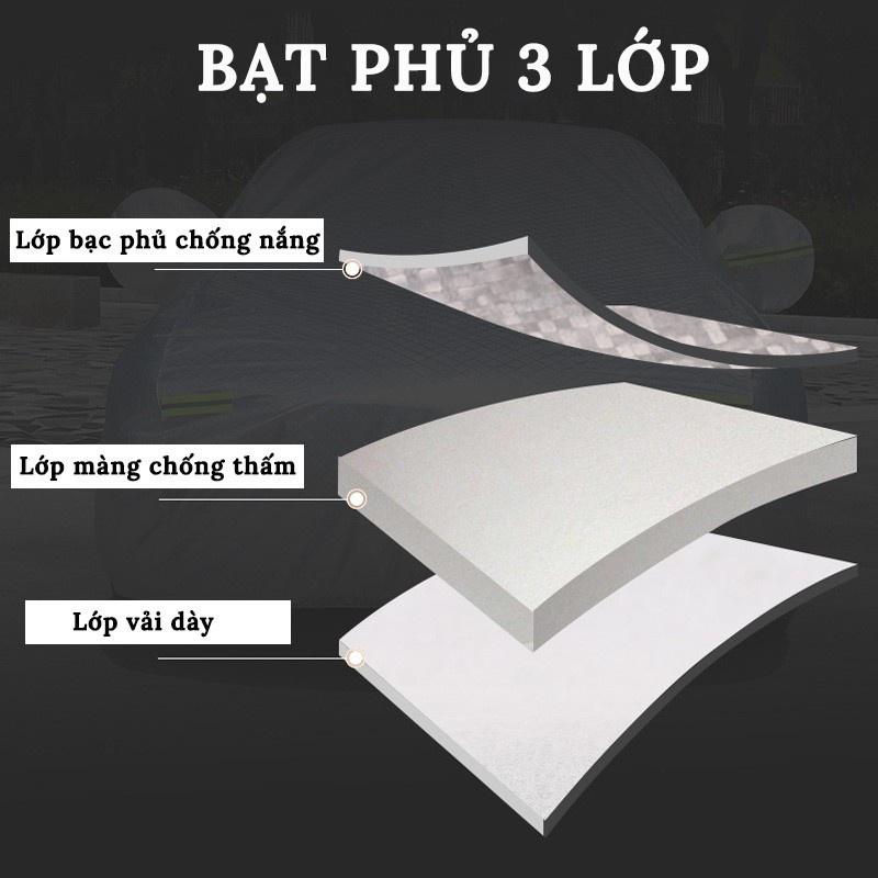 Bạt Phủ Ô Tô - Bạt Phủ Xe Ô Tô – Dày 3 Lớp Chống Nắng, Chống Mưa, Chống Cháy, Chống Xước Xe Hơi Chất Lượng Cao Cấp