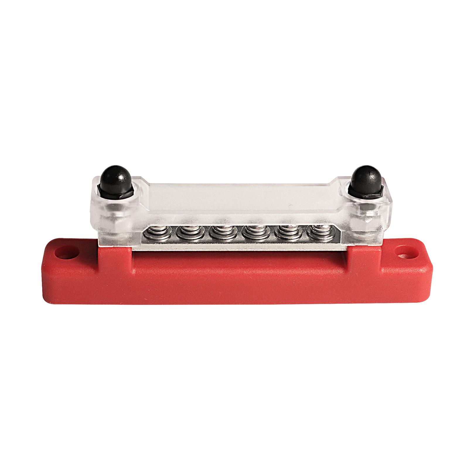 6 Terminal Single-row Bus Bar 150A BusBar Block with Cover, Ground Distribution, Power Distribution Terminal Block