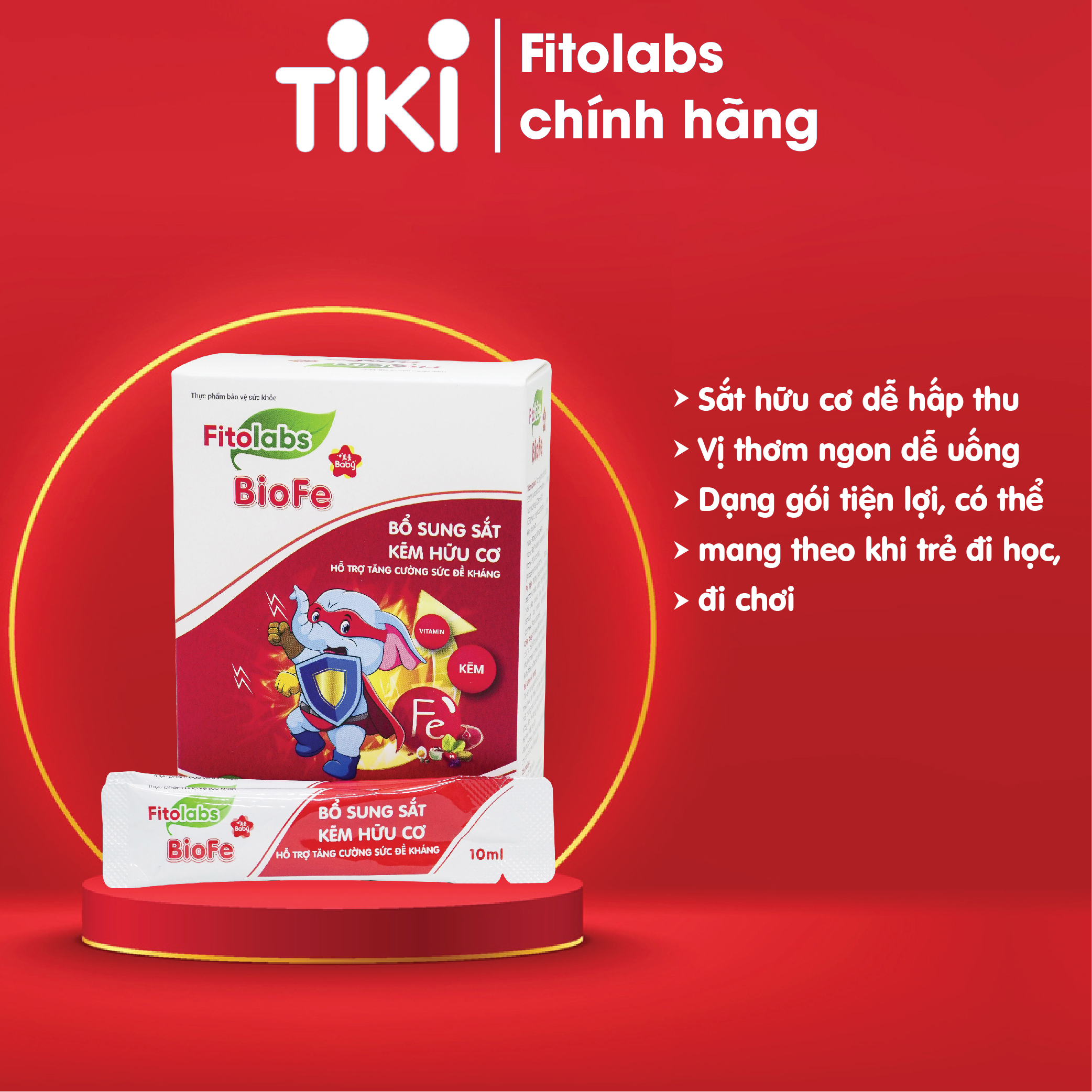 Fitolabs BioFe bổ sung vi chất Sắt, Kẽm, Vitamin B6-B9 hỗ trợ quá trình tạo máu, tăng cường sức đề kháng