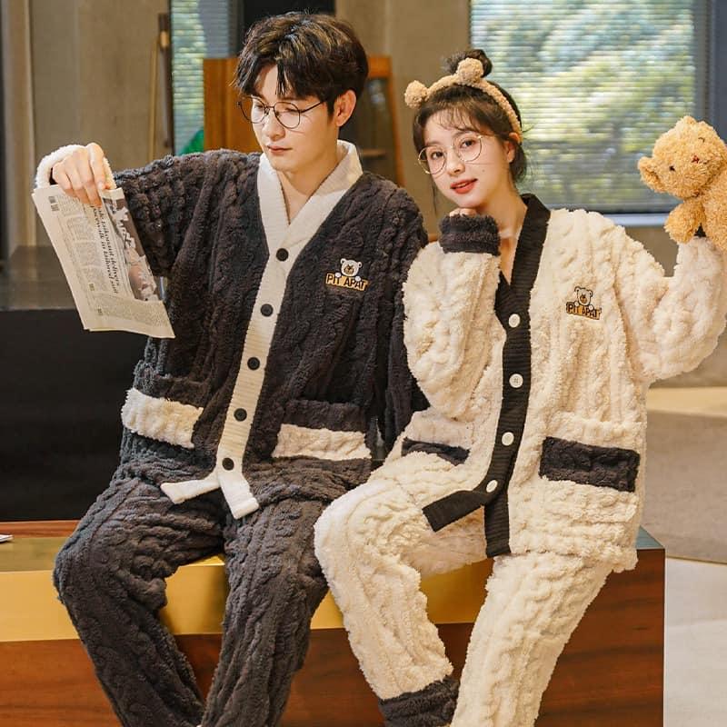 Bộ Ngủ Đôi Nam Nữ Bông Cao Cấp Dày Dặn