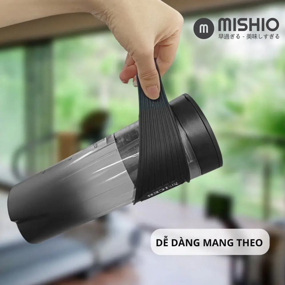 Máy xay sinh tố chạy pin 400ml Mishio MK371 cầm tay mang đi mọi nơi dễ dàng - Hàng chính hãng