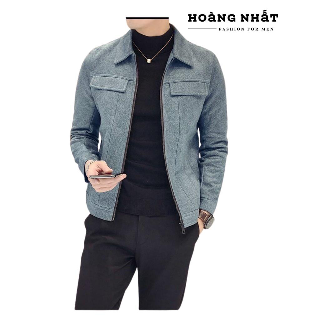 Áo khoác nam da lộn cao cấp giả túi phong cách sang trọng trẻ trung áo ấm cho mùa thu đông - AK021