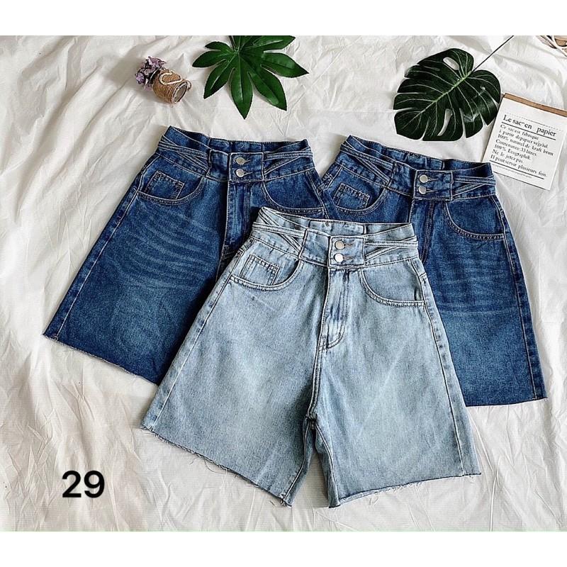 Quần ngố jean nữ size đại lưng cao kiểu lưng dây MS29