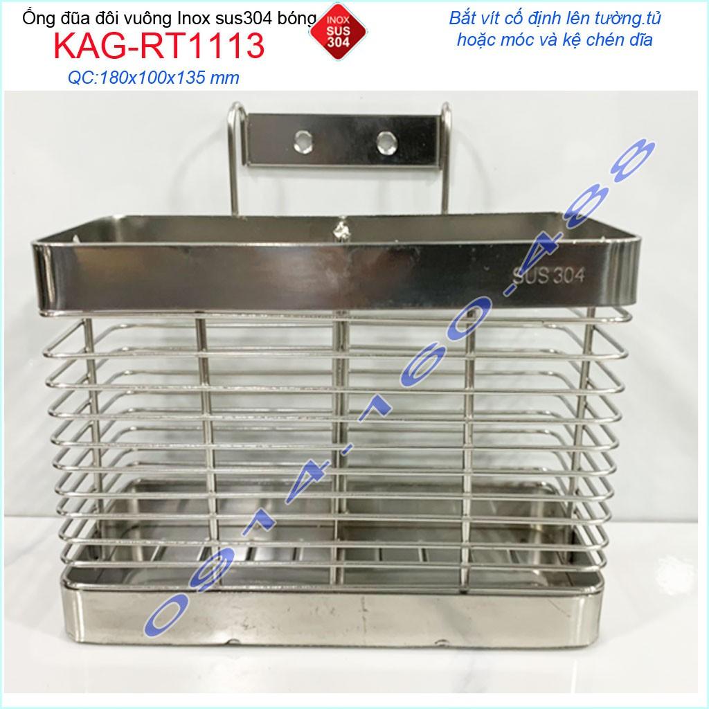 Ống đũa đôi vuông KAG-RT1113, ống đựng đũa nhà bếp Inox SUS304 siêu bền giá tốt sử dụng tốt