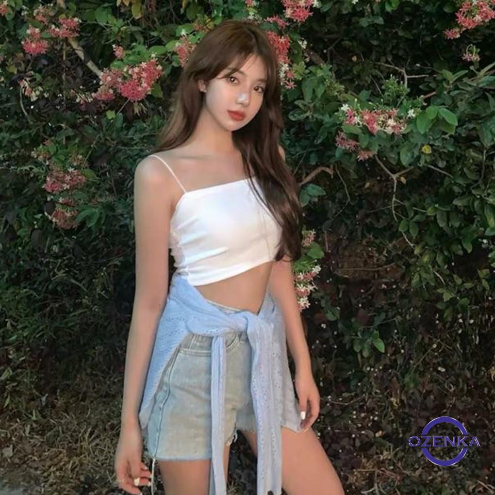 Áo 2 dây sợi bún thun gân đẹp 100% cotton đen trắng , áo croptop ôm mặc trong siêu mát DA099