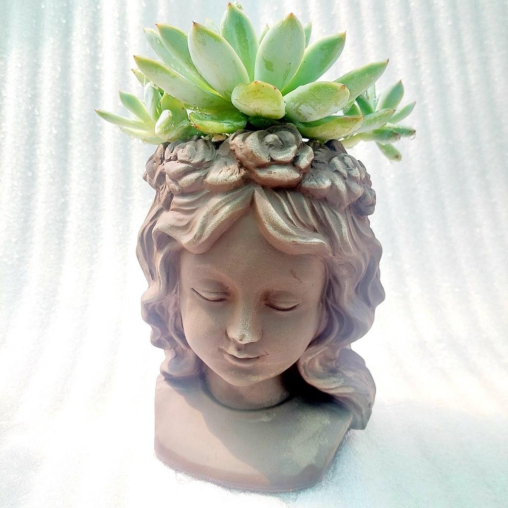 Chậu đất nung - Cô gái Ana, miệng chậu 10cm, chiều 20cm