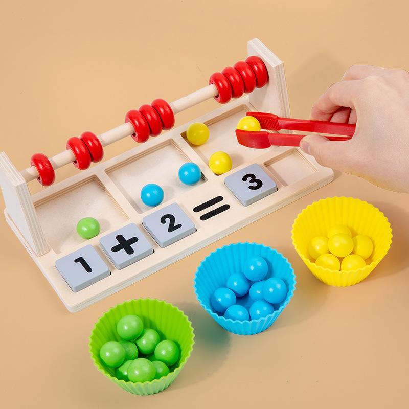 Learning Math Toy Gifts Color Sorting Educational Learning Toy Multicolor Teaching Aids Matching Board Wooden Toddler