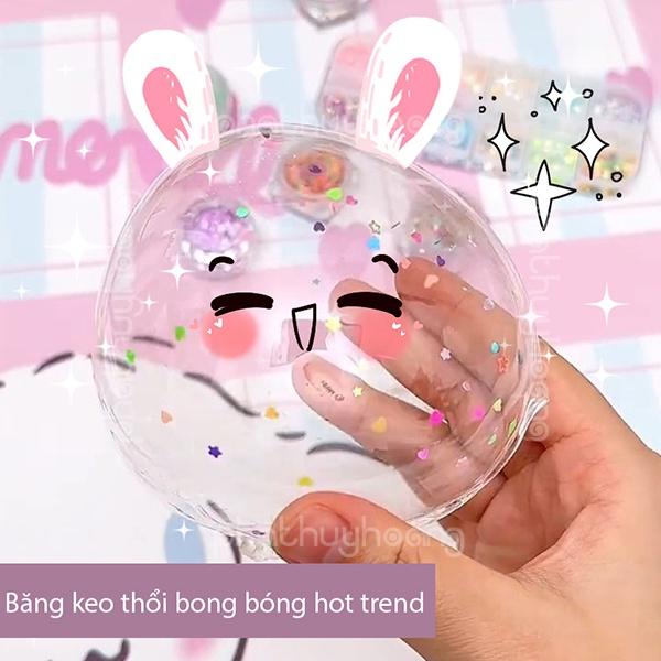 Băng keo thổi bong bóng hot trend 50 cm tặng kèm charm , băng keo nano thổi bong bóng