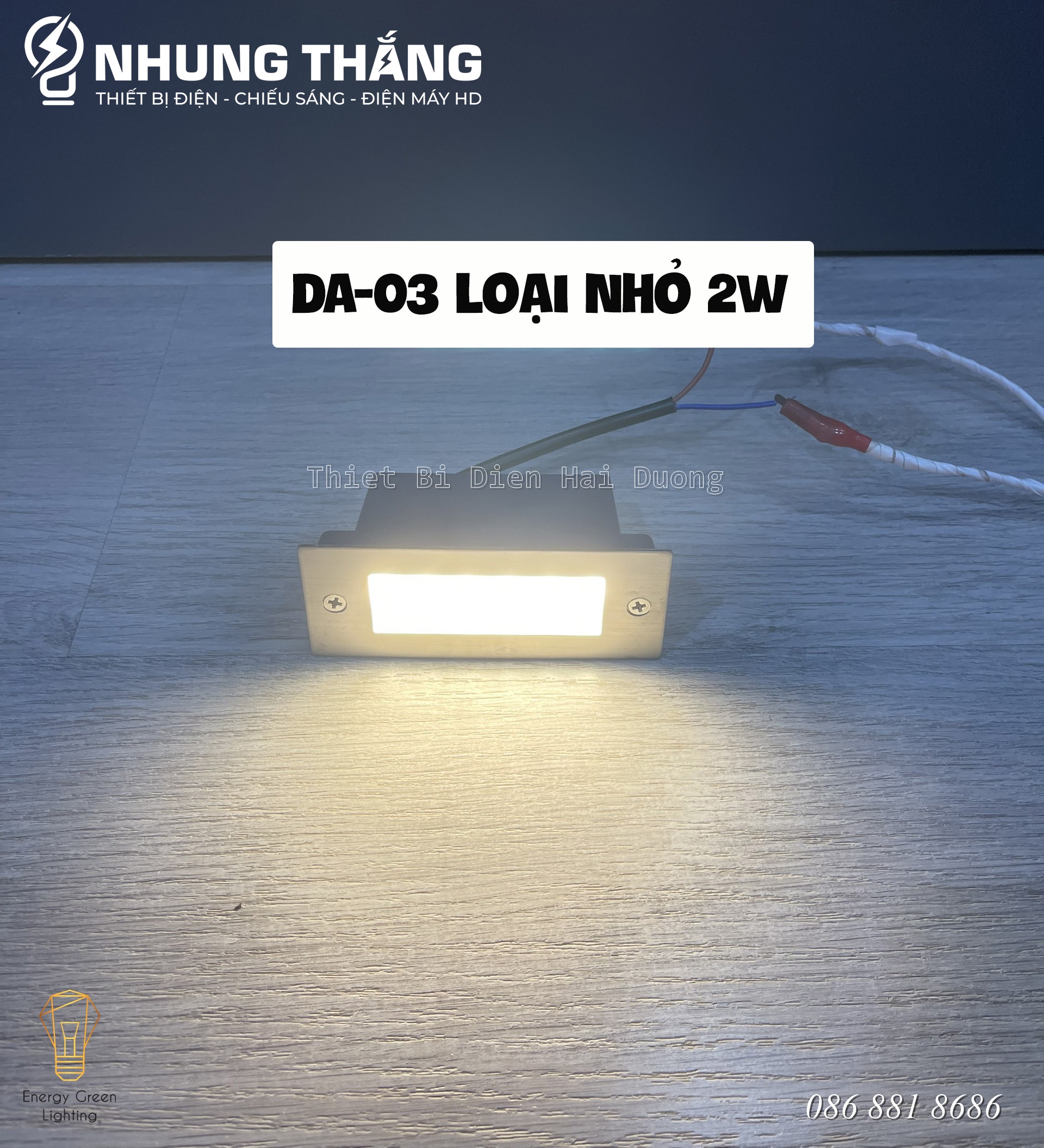 Đèn LED Âm Tường,Chân Cầu Thang DA-03 - Chống Nước IP65 - Mặt Nhôm Cao Cấp - Có Video