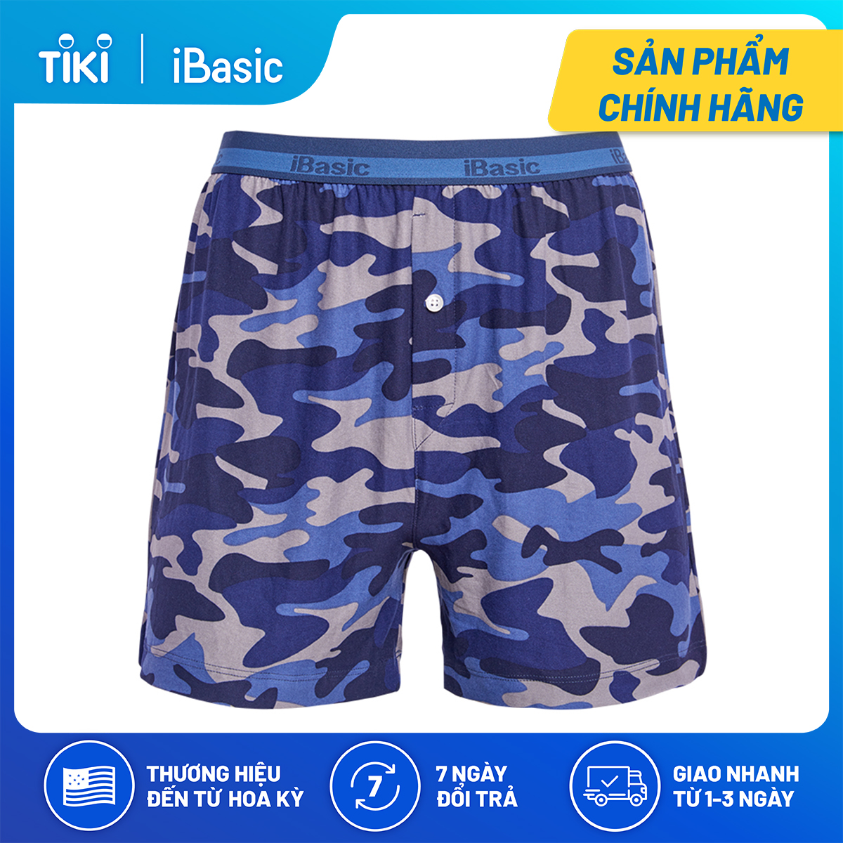 Quần đùi nam mặc nhà iBasic PANM088