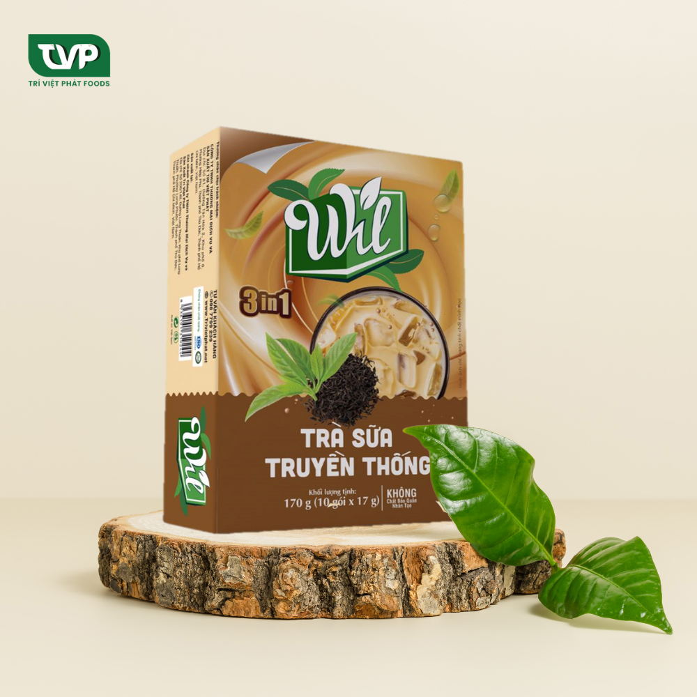 Trà sữa hòa tan vị truyền thống WIL bổ sung năng lượng thư giãn hộp 170g