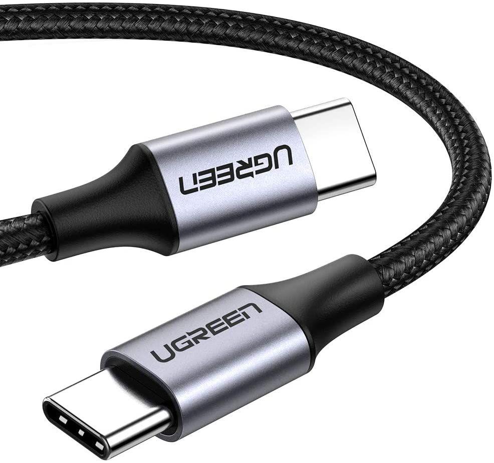 Ugreen UG50152US261TK 2M 60W hỗ trợ sạc nhanh PD cáp USB type C màu đen mạ nickel đầu bọc nhôm chống nhiễu - HÀNG CHÍNH HÃNG