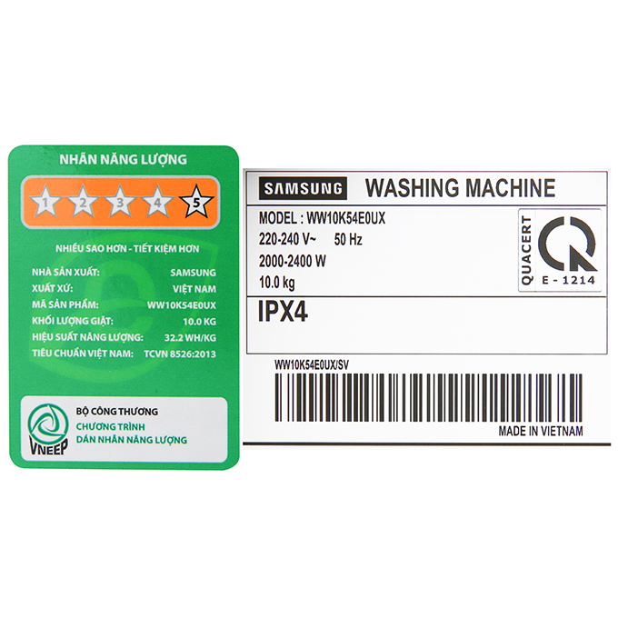 Máy giặt Samsung WW10K54E0UX/SV 10kg