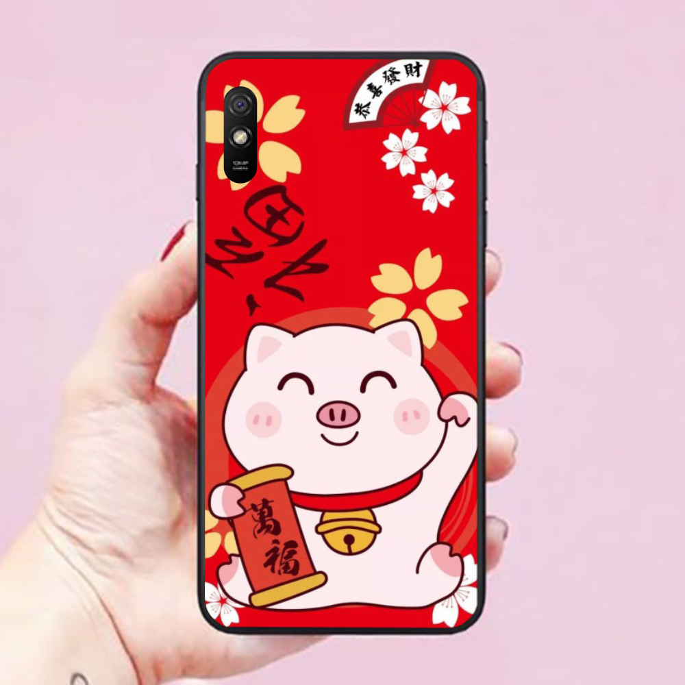 Ốp lưng điện thoại dành cho Xiaomi Redmi 9A Hình Mèo Thần Tài