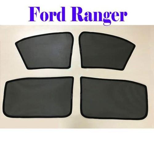 Rèm Che Nắng Nam Châm Xe Ford Ranger 2016 đến 2021 Bộ 4 Tấm Có Sẵn Nam Châm Hút Mạnh chuẩn form xe